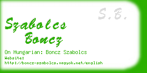 szabolcs boncz business card